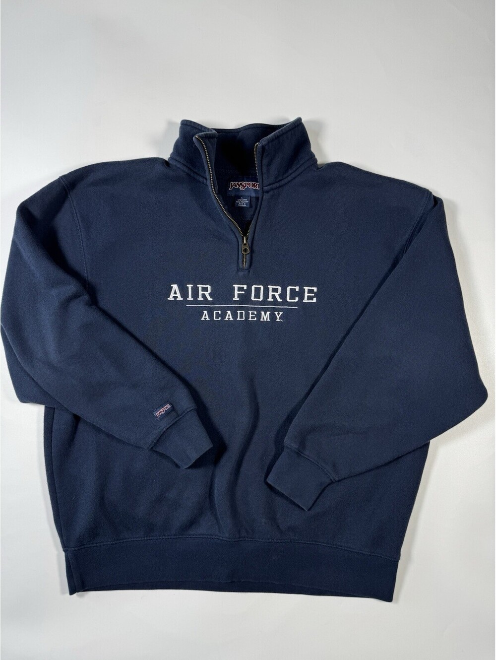 Jansport Air Force Academy USAFA Quarter Zip Sweatshirt Men’s Large Navy
